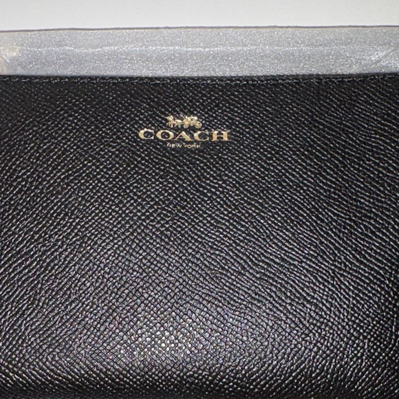 Coach Black Pebbled Leather Wristlet - Picture 3 of 7